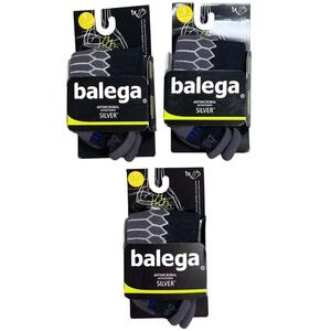 3 Pair Balega Silver No-Show Running Socks Small Black Gray Antimicrobial W 6-8
